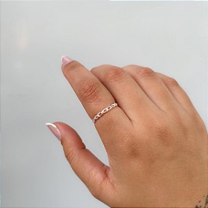 Anel Trançado Vazado em Prata