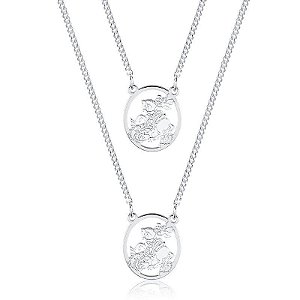 Escapulário Oval São Jorge em Prata