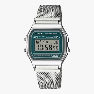 Relógio Casio Vintage A158WEM-3DF – Digital Retrô com Pulseira Mesh