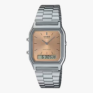 Relógio Casio Vintage Unissex AQ-230A-4AMQY Fundo Bronze