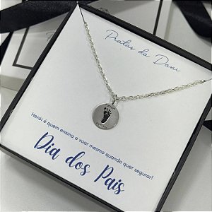 Pingente Medalha Personalizada em Prata com Gravação a Laser | Nome, Data e Símbolos