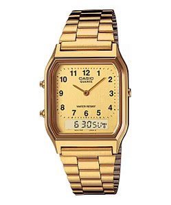 Relógio Casio Dourado Vintage Unissex AQ-230GA-9BMQ
