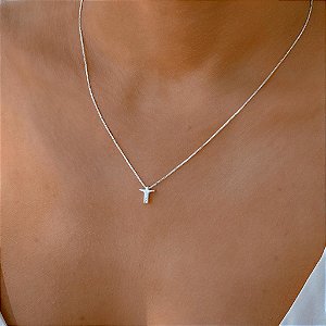 Colar Cristo Mini em Prata