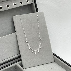 Choker com Pingentes de Estrelas em Prata