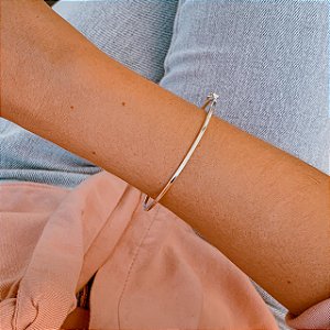 Bracelete Aro Quadrado em Prata