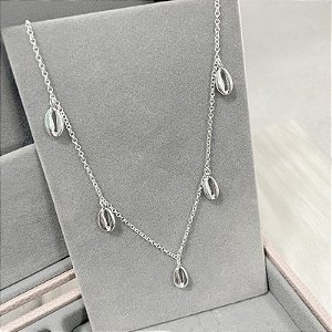 Choker Búzios Médios em Prata