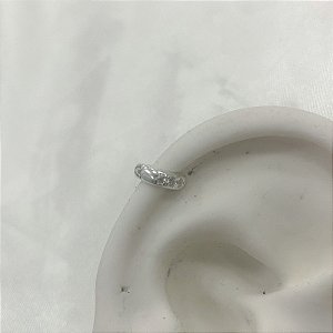 Piercing Argolinha Prata Cravejada com 3 Zircônias