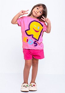 Camiseta Infantil R kids lateral Rosa