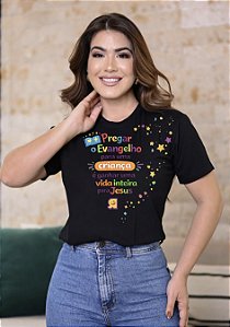 Camiseta Pregar o evangelho preta – edição limitada