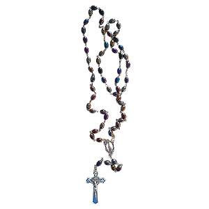 Terço NS Aparecida com contas de vidro colorido