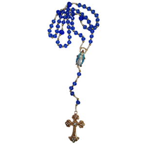 Terço Nossa Senhora Das Graças Cristal Azul