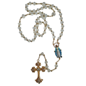 Terço Nossa Senhora Das Graças Cristal Transparente