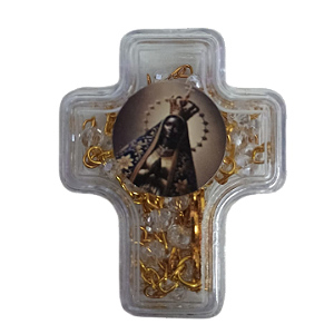 Terço NS Aparecida Miçanga Colorida Dourado