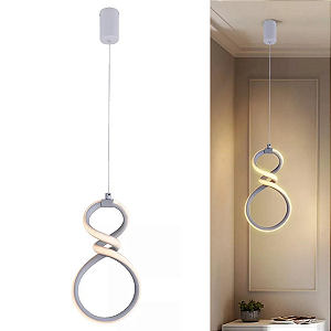 Luminária Pendente Led Moderna Espiral Infinito 3000k - Branco