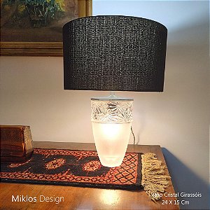 Abajur Vaso em Cristal com Girassóis - Miklos Design