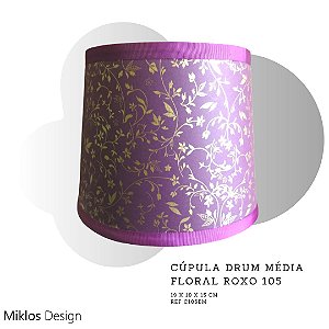 Cúpula drum média floral roxo