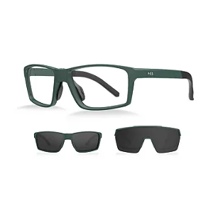 Óculos de Grau HB Presto 2.0 Clip on M Military Green/ Gray - Grau - 56 mm
