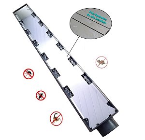 Ralo Linear Para Banheiro 6x50cm Oculto Invisível Sifonado e Anti Insetos Com Coletora Preta (Cola piso \ Porcelanato)