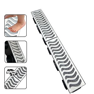 Ralo Linear 14x50cm Anti Insetos Com Caixa Coletora E Grelha Reforçada Em Alumínio Escovado