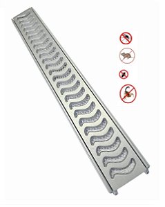 Ralo Linear 08x200cm Elite Em Alumínio Reforçado Com Aro De fixação e Tela (04 PEÇAS 8X50)