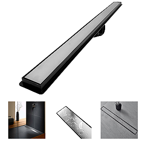 Ralo Sifonado 5x50 Inox Cega ou Cola Piso com Coletora Preta + Tela