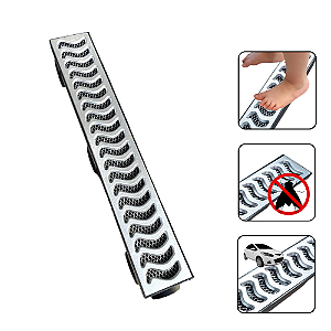 Ralo Linear 8x50 Grelha Elite em Alumínio - com Coletora Preta + Tela Anti Insetos