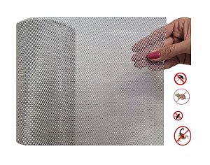 Tela Anti Inseto De Alumínio Expandido Para Ralo 40x40cm, Abertura Dos Furos De 1x2mm