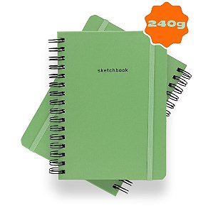 Sketchbook Sem Pauta 240G A5 Green Mint