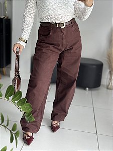 CALÇA BARREL MARROM