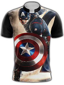 Camisa  Personalizada HEROIS Capitão America - 003