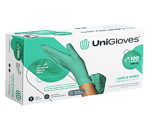 Luvas Verde Com Hidratante Extra Pequena 100 Unidades Unigloves