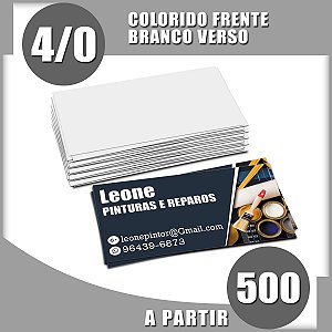 Cartão de Visita | Papel 300g | 9x5cm | 4x0