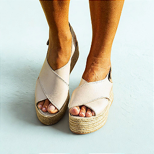 Espadrille Flatform em Couro OFF-White