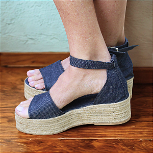 Espadrille Flatform em jeans