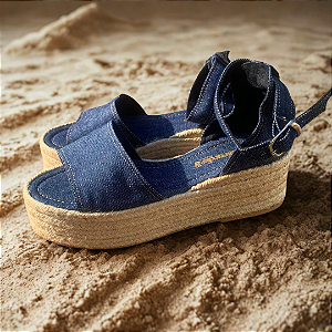 Espadrille Flatform em jeans