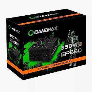 Fonte Real 650W GP650 80 Plus Bronze PFC Ativo Preta GAMEMAX