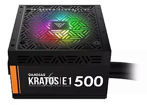Fonte Gamdias, Kratos E1, 500W, 80% de Eficiência, RGB