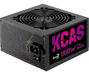 Fonte, Aerocool, KCAS, 800W, 80 Plus Bronze, não-modular, PFC Ativo, bivolt automática