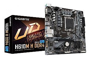 Placa Mãe Gigabyte H610M (rev. 1.1), Intel LGA1700, H610, DDR4, mATX