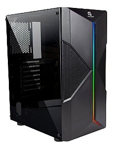 Gabinete Gamer Fortrek Holt, Mid Tower, RGB, Atx, Lateral em Acrílico, Preto