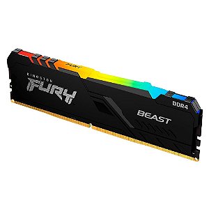 Memória Kingston Fury Beast, RGB, 16GB, 3200MHz, DDR4, CL16, Preto