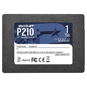 SSD Patriot 1TB P210 2.5" SATA 3, Gravação 430MB/s, Leitura 520MB/s