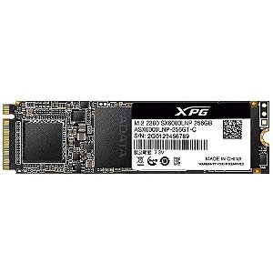 SSD 256 GB Adata XPG SX6000 Lite, M.2 NVMe, Leitura: 1800MB/s e Gravação: 900MB/s