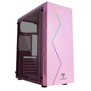 Gabinete Gamer T-Dagger P03P, Mid Tower, RGB, Lateral Em Acrílico, Rosa Pink