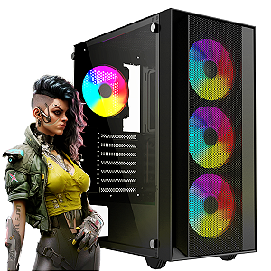 PC INFO3 GAMER AMD RYZEN 5 5500, RADEON RX 580,  16GB DDR4, SSD M.2 500GB, FONTE REAL 600W, PLACA MÃE A520M