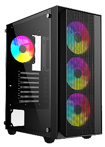 Gabinete Nexus Gamer Zinc 3 Fans Rgb Vidro Temperado