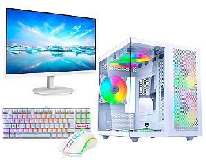 PC INFO3 GAMER AMD RYZEN 5 5600G, 16GB DDR4, M.2 500gb, MONITOR 21.5P, BRANCO