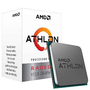 Processador AMD Athlon 3000G 3.5GHz Cache 5MB Dual Core 4 Thread, AM4 Radeon VEGA 3