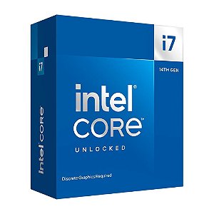 Processador Intel Core i7-14700KF 14ª Geração 5.6 GHz Max Turbo Cache 33MB 20 Núcleos 28 Threads LGA1700