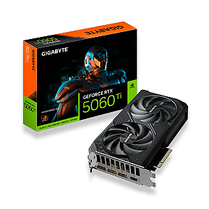 Placa de Vídeo RTX 5060 TI Windforce 8GB Gigabyte GDDR7 128 Bits - GV-N506TWF2-8GD